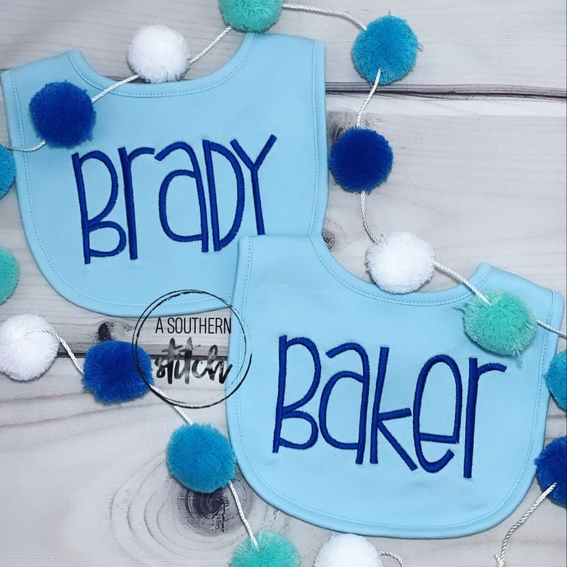 Baby Boy Monogrammed Bibs Baby Gift