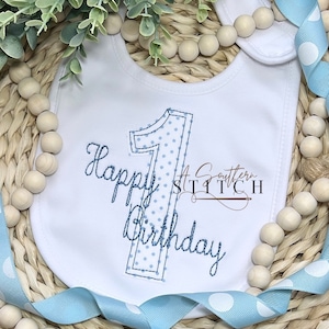 Birthday Boy Bib | Happy Birthday | Smash Cake Bib | Monogrammed Birthday Bib | First Birthday