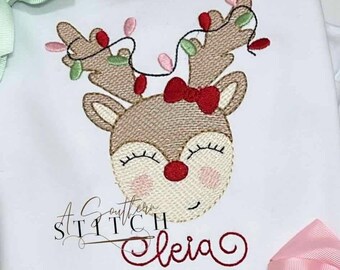 Weihnachten Rentier Skizze | Vintage Stich