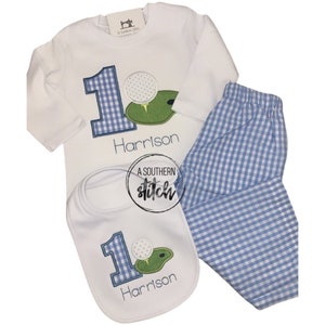 Hole in One Birthday Shirt + Pant Set + Bib