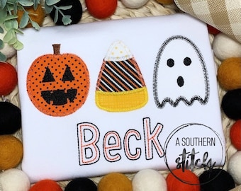Halloween Trio-applicatie | Halloween-shirt voor jongens | Trick or Treat | boe-geroep | Geest