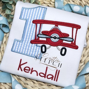 First Airplane Birthday Shirt | Time Flies | 1st Birthday Appliqué | Custom Birthday Shirt