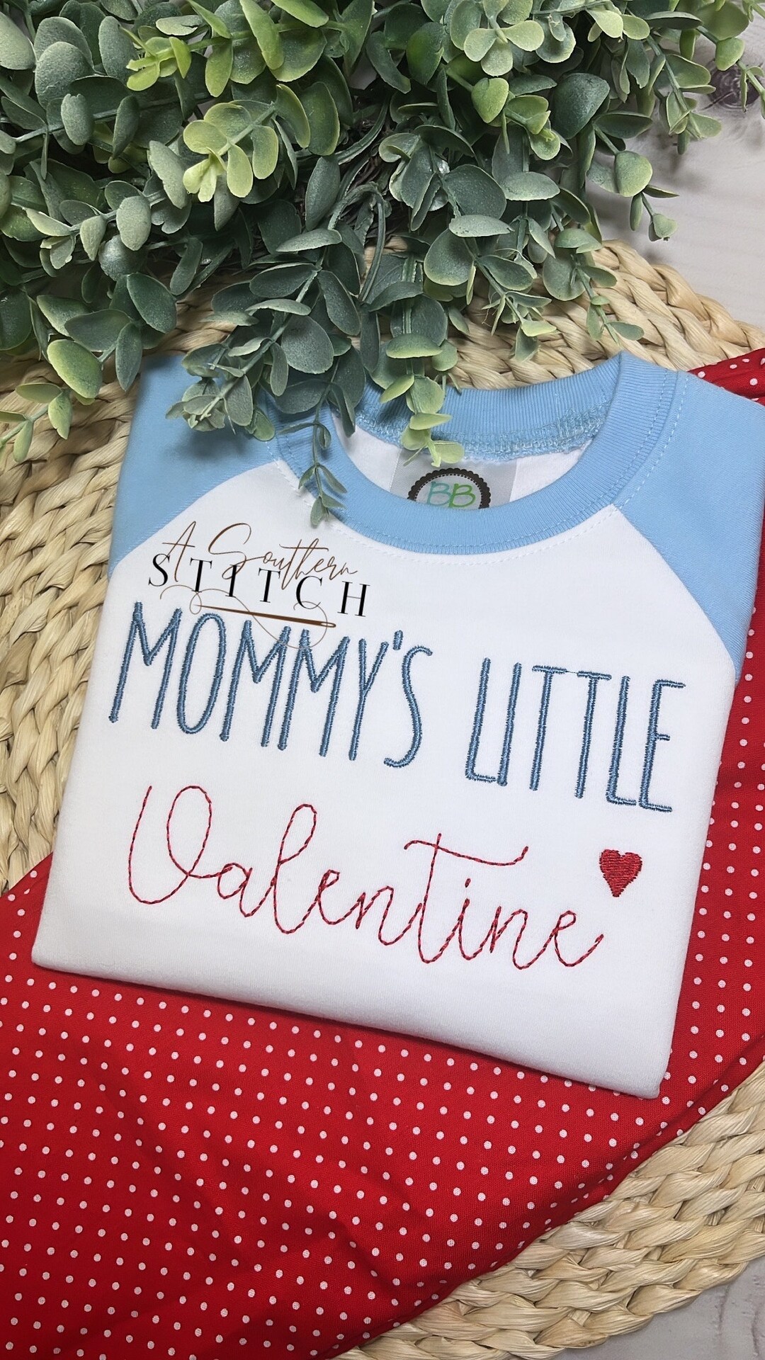 Valentine’s Day Shirt | Mommy’s Little Valentine With Hearts | Raglan ...