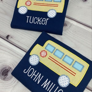 Back to School | School Bus Applique | First Day of School Shirt | Applique