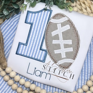 First Birthday Football Shirt | Seersucker Football Shirt Only