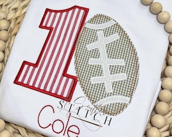Erster Geburtstag Fußball Shirt | Rotes Seersucker Fussball Trikot