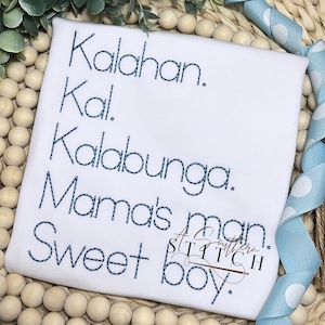 Custom Boy Nickname Embroidered Shirt | Vintage Stitch