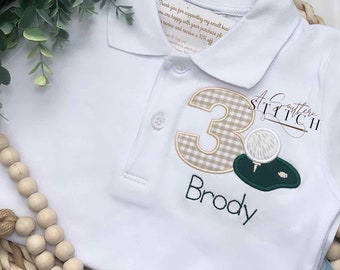 Vintage Golf Polo | Birthday Golf Polo | Monogrammed Golf Polo