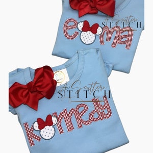 Girl Mouse Ears Name Appliqué