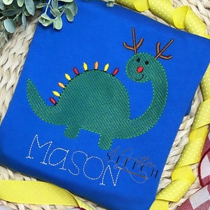 Christmas Reindeer Dinosaur | Boy Christmas Shirt | Holiday Shirt |