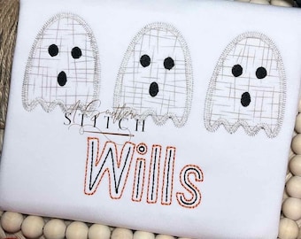 Halloween Ghost Trio-applicatie | Halloween-shirt voor jongens | Trick or Treat | boe-geroep | Geest
