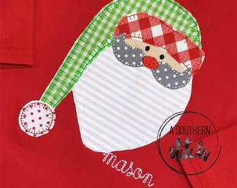 Aplicación de Santa Claus / Camisa de Navidad / Camisa de Navidad / Aplicación de Navidad