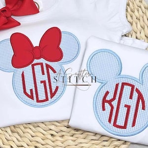 Mädchen & Junge Monogramm Initialen Maus Shirt