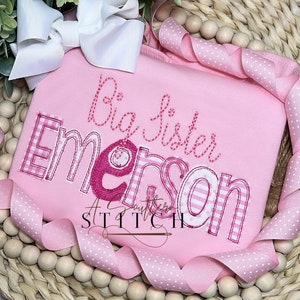 Big Sister Little Brother Ruffle Shirt & Gown | Baby Announcement | Siblings | Appliqué | Monogram