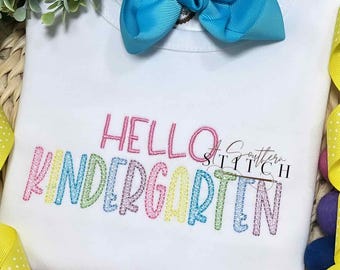 Zurück in die Schule Hallo Kindergarten | Mädchen Kindergarten Shirt