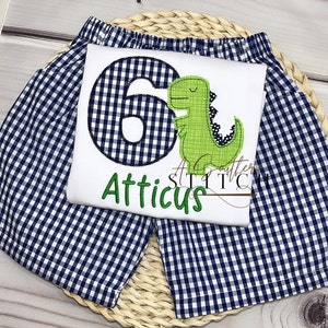 Dino 6th Birthday | Dinosaur | Appliqué | Dinosaur Party