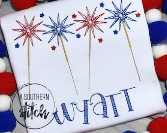 SparklersSketch | Vlag van vierde juli | Jongens shirt | Vierde juli Shirt