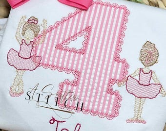 Ballerina Geburtstags-Shirt | Vintage Balerina Geburtstag | Sommer-Geburtstag