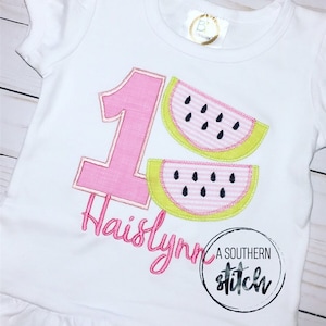 One in a Melon | First Birthday Shirt | Summer Shirt | Watermelon Applique