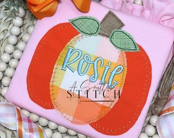 Pumpkin Applique / Camisa de otoño / Camisa de calabaza de niña