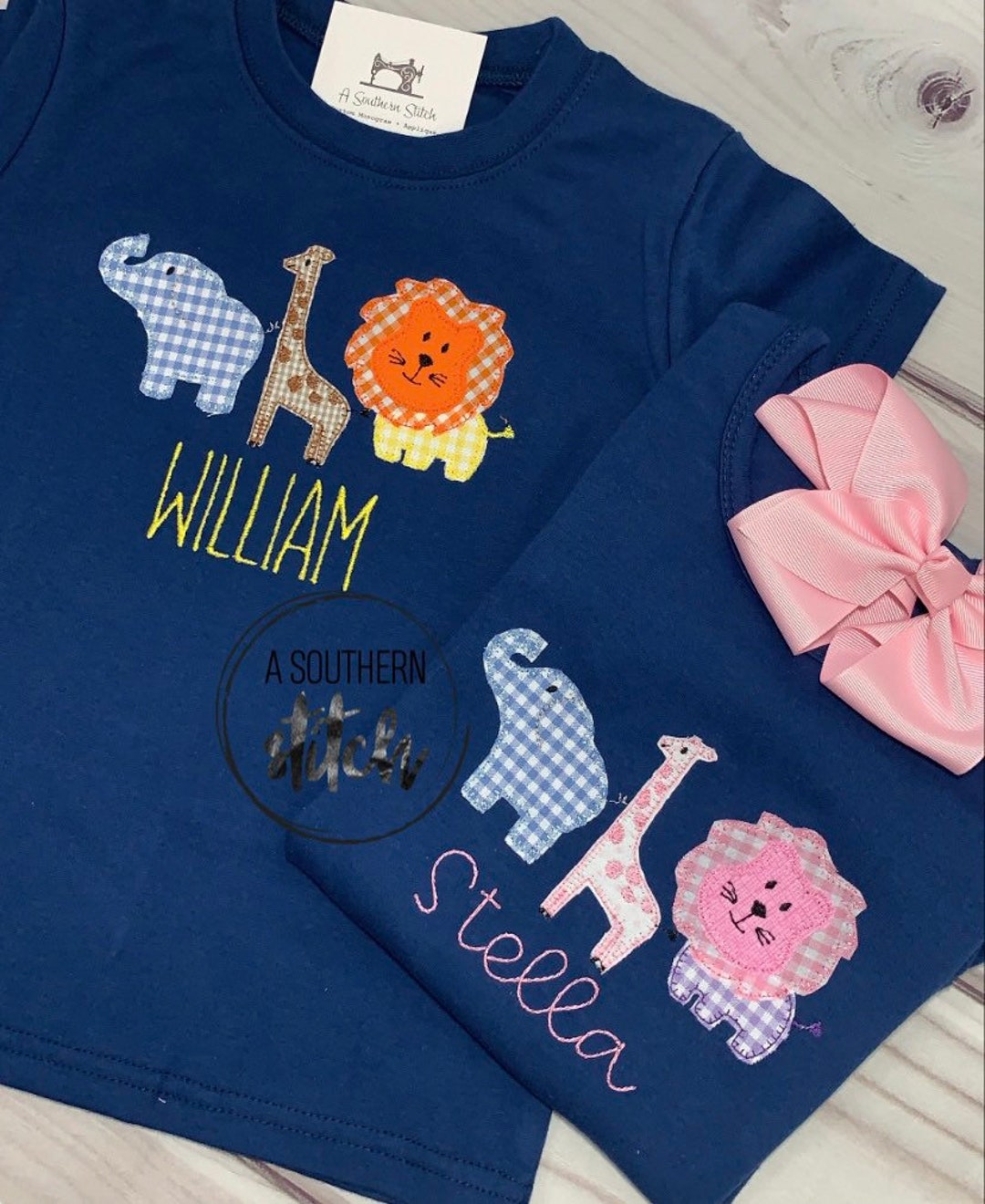 Girls Zoo Trio Appliqué Dress or Shirt Zoo Dress Etsy