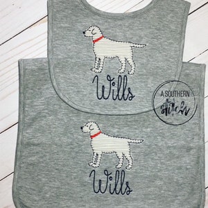 Bib + Burp Cloth Set | Baby Gift | Appliqué |  Monogram