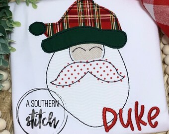 Simple Santa Claus Applique / Camisa de Navidad / Camisa de Navidad / Aplicación de Navidad
