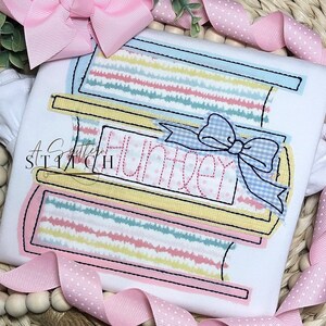 Back to School Pastel Books Applique Shirt