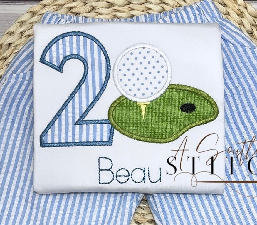 Hole in One Party | Second Birthday | Golf Birthday Appliqué | Custom Birthday Shirt | Birthday Shirt