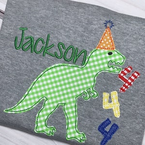 Dino 4th Birthday | Dinosaur | Appliqué | Dinosaur Party