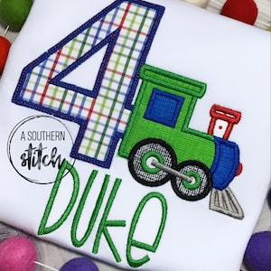 4th Train Birthday Shirt| Fourth Birthday Applique | Custom Birthday Shirt