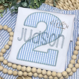 Second Birthday Appliqué Party Shirt | Seersucker Birthday Shirt | Second Birthday Shirt | Appliqué