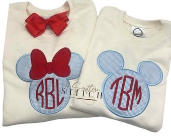 Mädchen Jungen Maus Ohren Monogramm Applikation Sweatshirt