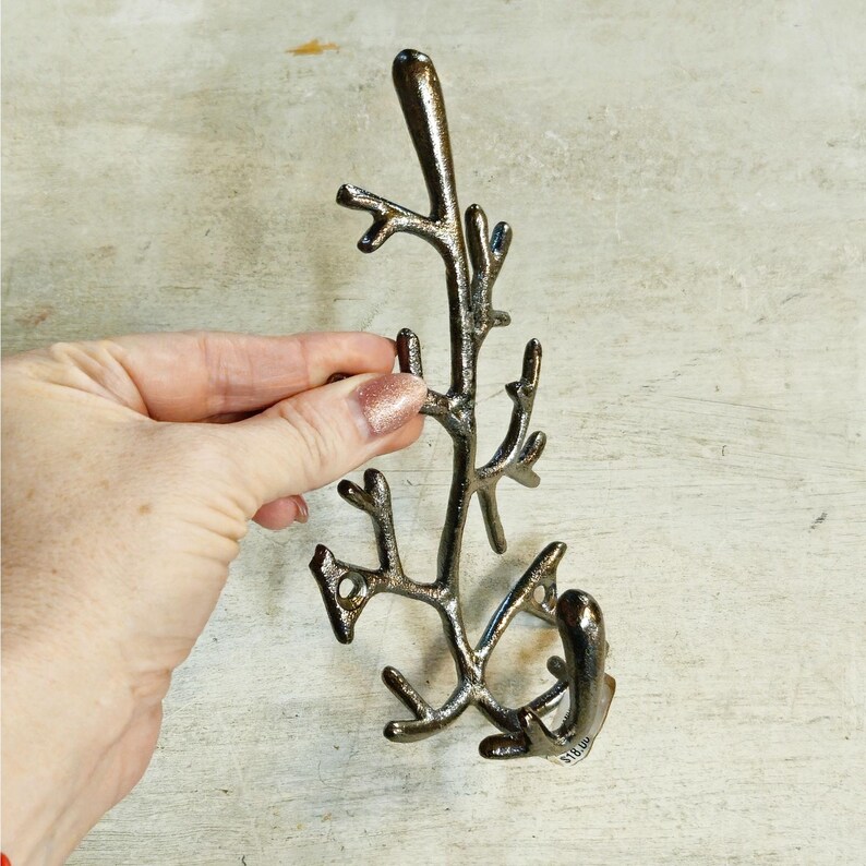 Anthropologie Korallenzweig Wandhaken – Gusseisen Küsten Dekor – Neu mit Etikett eingestellt Bild 3