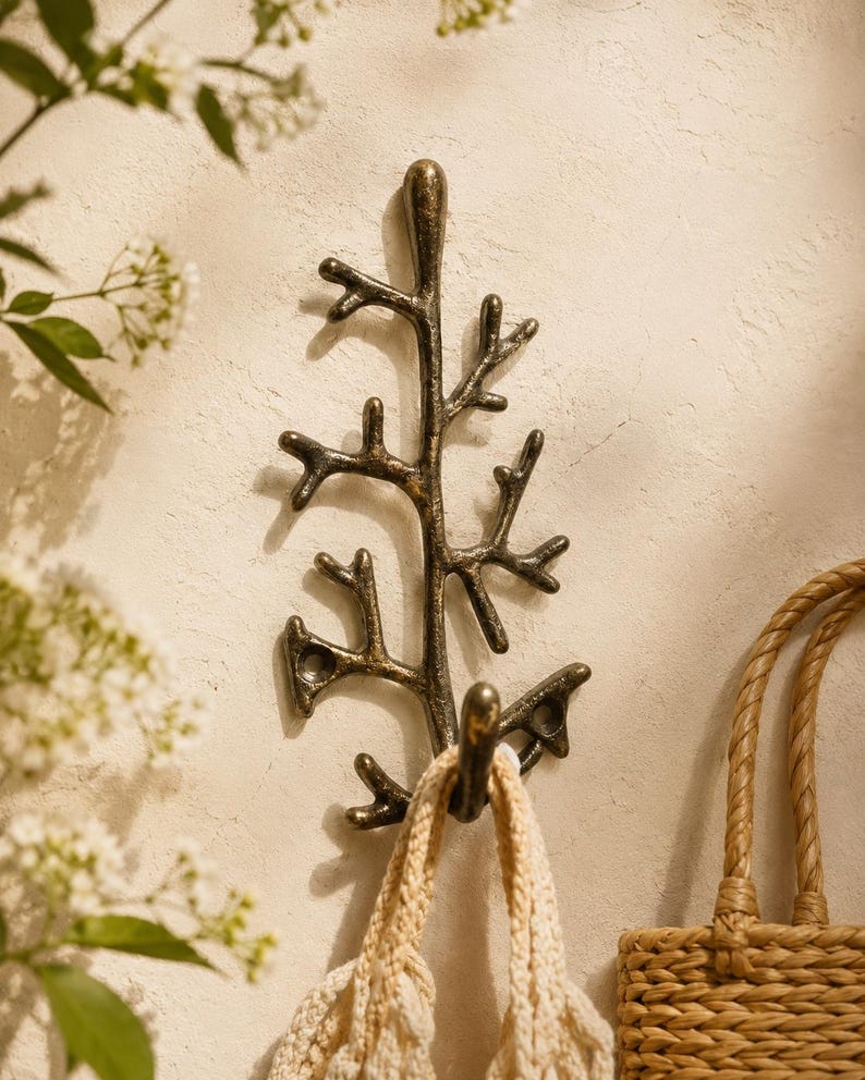 Anthropologie Korallenzweig Wandhaken – Gusseisen Küsten Dekor – Neu mit Etikett eingestellt Bild 1