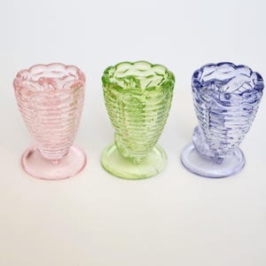 Set Of Vintage 6 Turquoise Green Glass Egg Cups - View #9