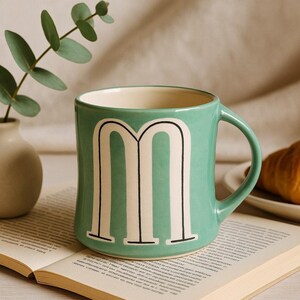 Anthropologie Colorway Mia Hand-Painted Monogram Mug – Choose Your Letter “K,” “M,” or “R” M
