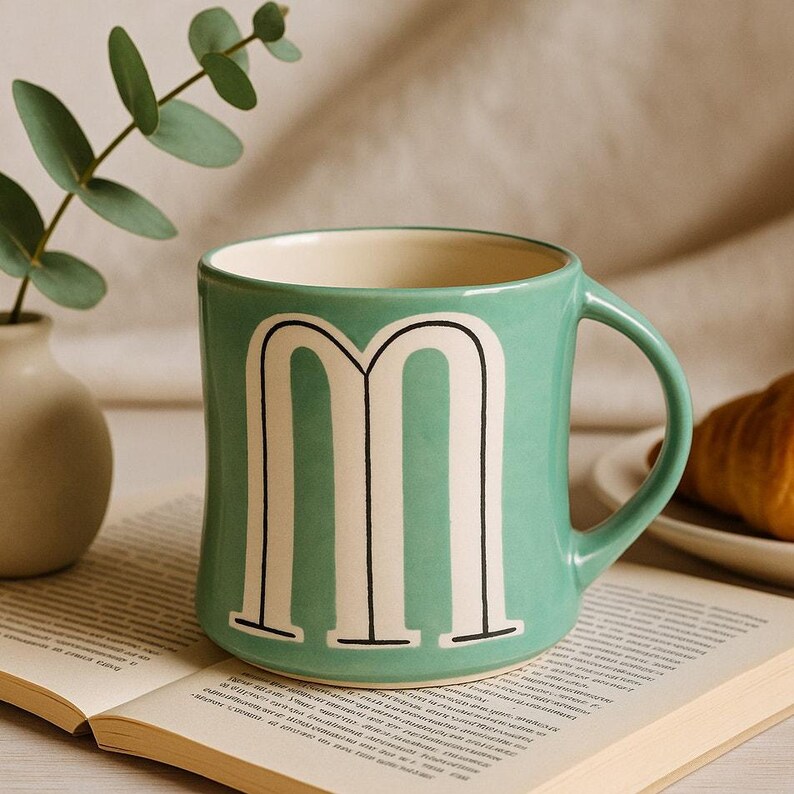 Anthropologie Colorway Mia Hand-Painted Monogram Mug – Choose Your Letter “K,” “M,” or “R” M