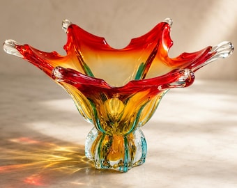 Vintage MCM Venetian Art Glass Co. Starfish Centerpiece Bowl – 1960s Murano Art