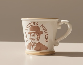 Vintage Moustache Guard Tasse | 1960er Jahre “Nicht des Vaters Schnurrbart” Rasiertasse