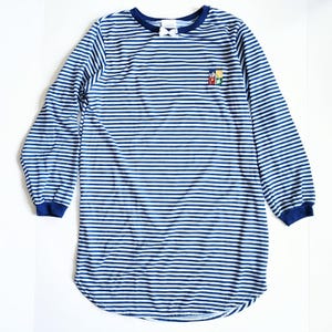 Carter's Vintage 1990s Blau & Weiß gestreiftes Teddy Bär Nachthemd Größe L 8/10