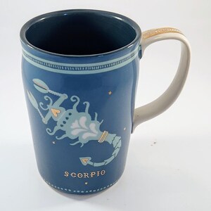 Anthropologie Danielle Kroll Teal & Metallic Gold Zodiac "Scorpio" Tasse 14 oz Bild 3