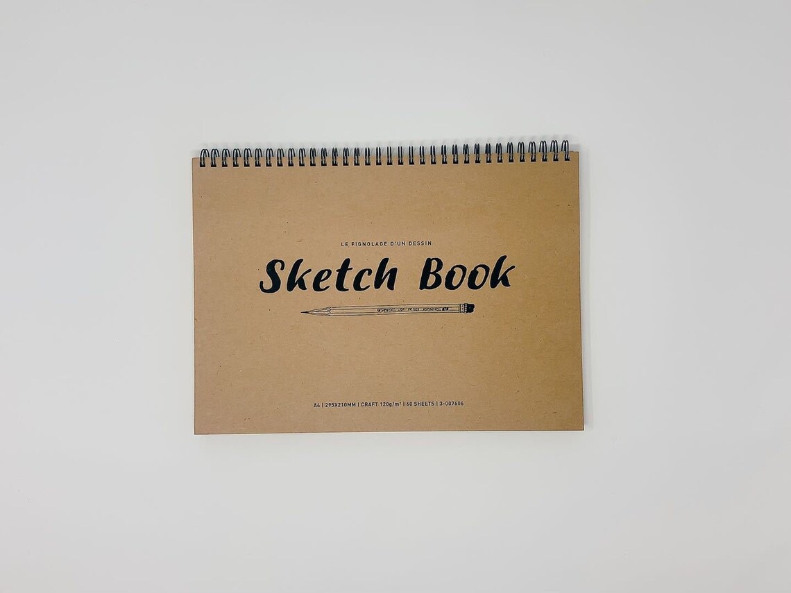Korean Simple Sketch Book Brown Etsy