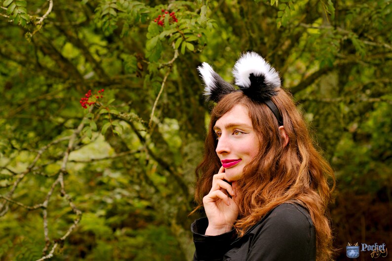Badger Ears & Tail Costume Set 20 Long Black Badger | Etsy