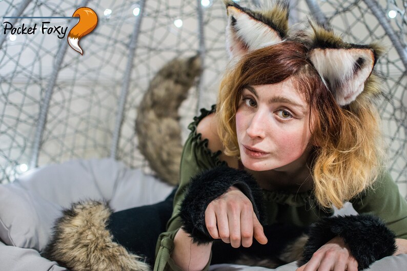 HyperRealistic Brown Wolf Ear and Tail Set High Quality Faux Etsy