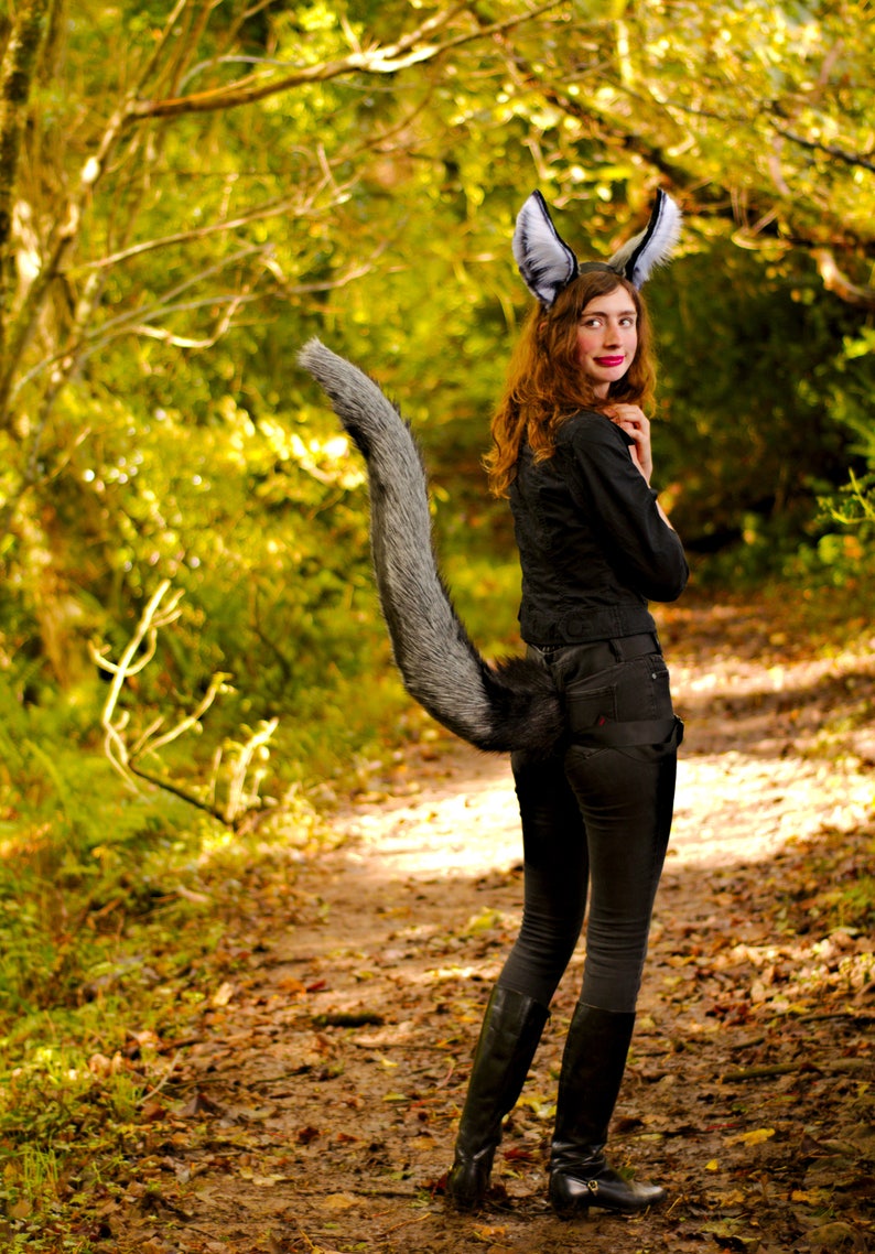 Dragon Wolf Hybrid Perky Tail and Ears Set Bat Fursuit Tail Etsy