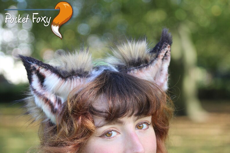 Hyper Realistic Brown Wolf Ears and Tail Set Striped Hyena Etsy