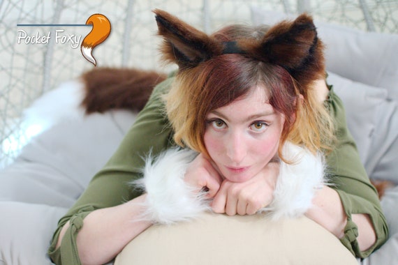 Brown Border Collie Dog Ears Tail Set Realistic Puppy Etsy