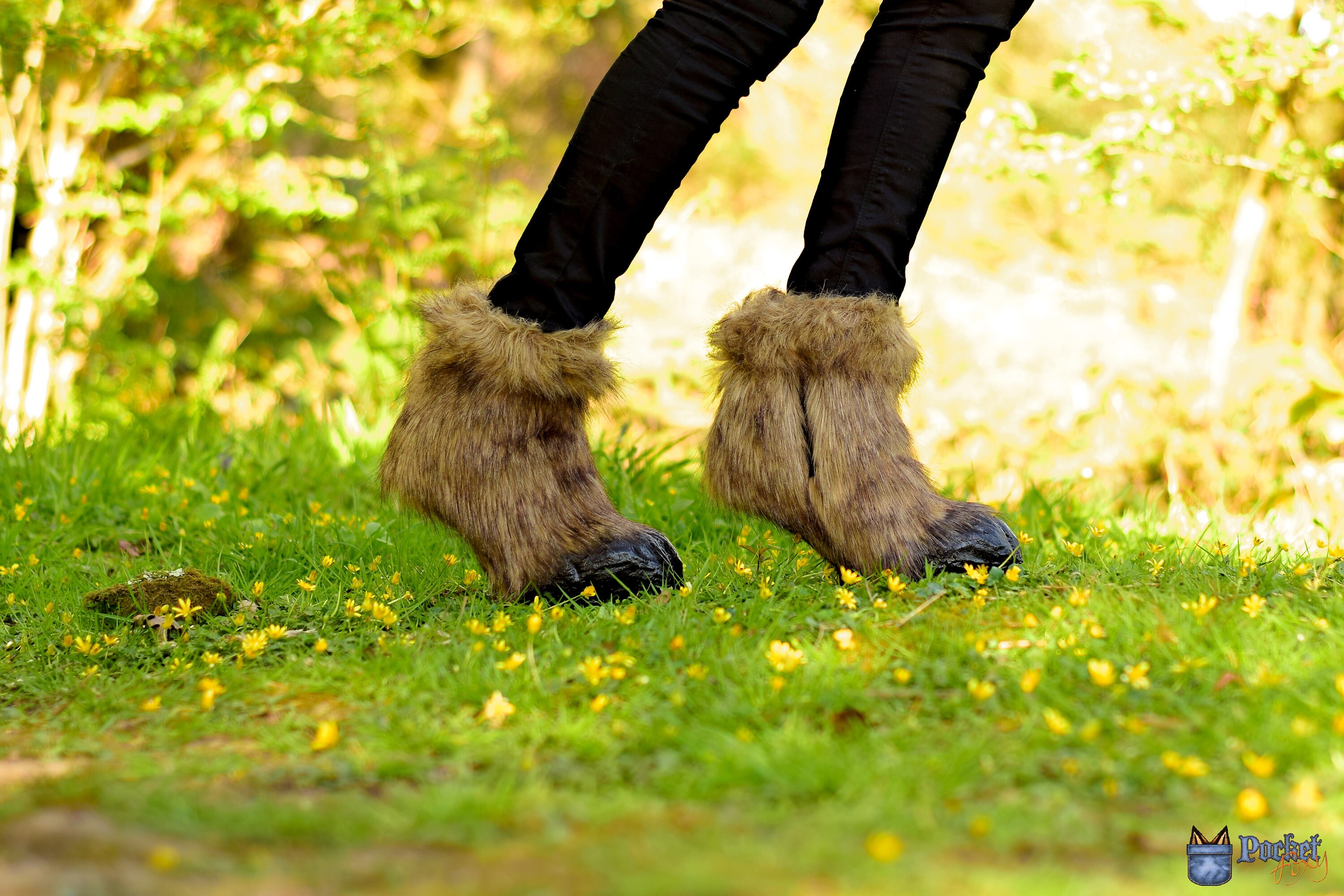 Hooved Goat Boots Faun Satyr Faux Fur Covered Shoes with Etsy
