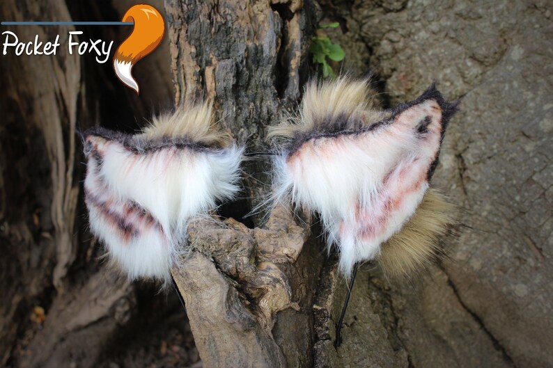 Hyper Realistic Brown Wolf Ears and Tail Set Striped Hyena Etsy